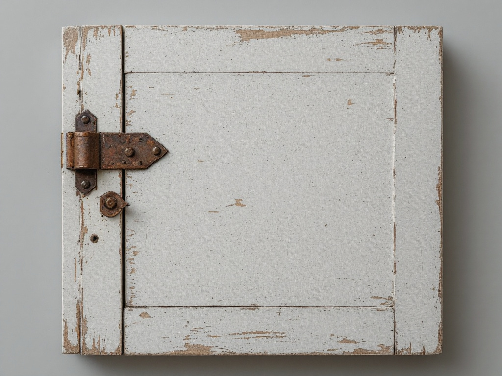 Before: Cabinet door refinishing example